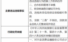 兴业消金被罚170万元：未按规定及时停止
与存在严峻
违法违规举动
的第三方机构相助等
