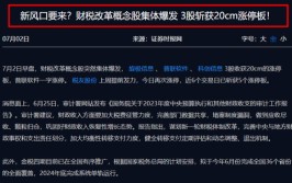 数字财税概念股涨停潮：谁将成为新的领涨股