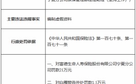 富德生命人寿宁夏分公司被罚21万元：体例
卖弄资料