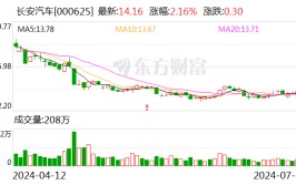 长安汽车：预计2024年上半年净利润为25亿元~32亿元 同比降落
58.19%~67.33%