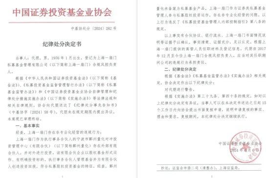 监管点名！私募“一扇门”申辩被警告！ 羁系
点名！私募“一扇门”辩论
被告诫
！ 时时快讯